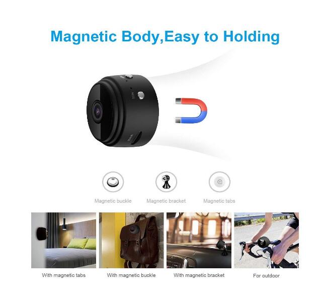 1080P portable wireless camera  surveillance 150 ° wide angle WiFi camera with magnet 